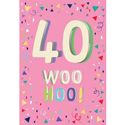 Image of Piccadilly Greetings 40th Birthday Girl Milestone Card Age 40,Approx. 7 x 5 inches