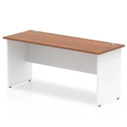 Image of Impulse Panel End 1600/600 Rectangle Desk Walnut Top White TT000097