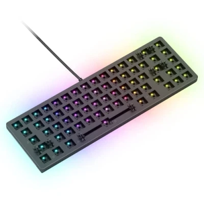 Image of Glorious Gaming GMMK 2 Compact 65% Barebones (Frame Only) Mechanical Keyboard Frame, TKL Size (65%), Aluminium, Customisable, Per Key RGB, American QWERTY Layout Black