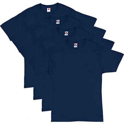 Image of Hanes Men&#039;s ComfortSoft T Shirt (Pack of 4),Navy,Medium