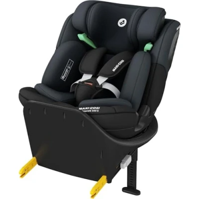 Image of Maxi Cosi Emerald S i Size, 360 Swivel Baby car seat, 0 12 Years 40 150cm, Group 0+123 Isofix 36 kg Rearfacing, 4 Recline Positions, G Cell Side Impact Protection, Tonal Black