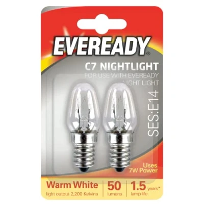 Image of 4 E14 Replacement Night Light Bulbs 7W Screw Cap Small Edison Warm White