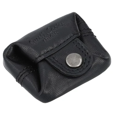 Image of Gusti Small Wallet Leather Linus Brown Coin Purse Black