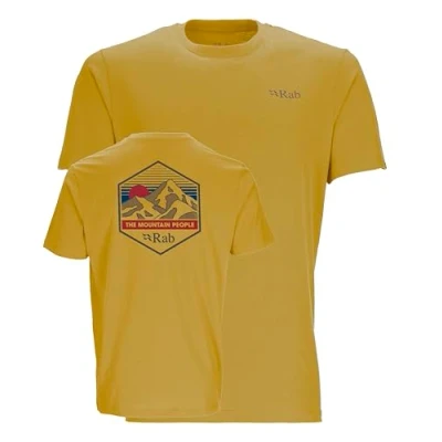 Image of Rab Men&#039;s Stance Mountain Peak Tee Short Sleeve Graphic T Shirt for Hiking, Trekking, &amp; Everyday Use Sahara X Large