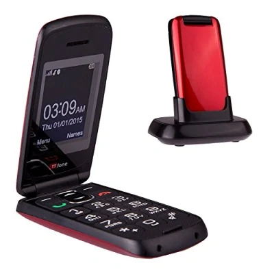 Image of TTfone TT300 Star Big Button Simple Easy to Use Clamshell Flip SIM Free all carriers 16 GB Mobile Phone Red