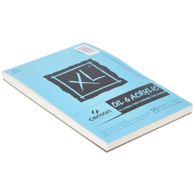 Image of Canson XL Series Oil and Acrylic Paper, Foldover Pad, 5.5x8.5 inches, 24 Sheets (136lb/290g) Artist Paper for Adults Students