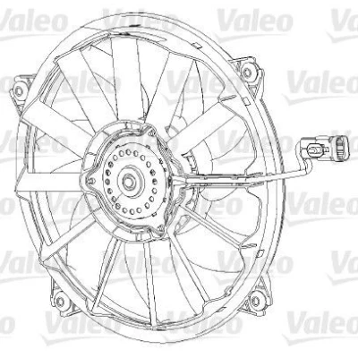 Image of 1400821280, 1401312280, 9635466180, 9635494380 Cooling Fan VALEO 696091 396mm 12V 500W PEUGEOT: Partner II Van, RCZ Coupe, I Combispace