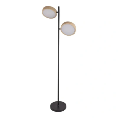 Image of Näve LED floor lamp Tessa black/beige 165 cm Touchdim CCT 2 bulb.