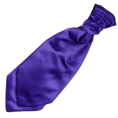 Image of The Scotland Kilt Company Boys Wedding Ruche Cravat Scrunch Neck Tie Necktie Purple