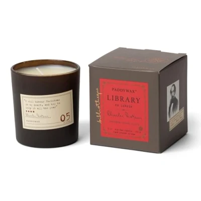 Image of Paddywax Scented Candles Library Collection Luxury Artisan Candle, 170g, Charles Dickens
