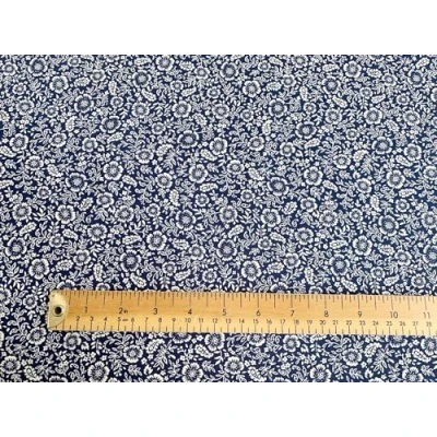 Image of Oddies 100% Cotton Poplin Fabric Navy &amp; White Ditsy Floral Print Craft Material by the Metre (CPO034NAV)