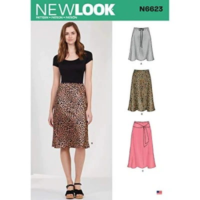 Image of New Look Sewing Pattern N6623 Misses&#039; Skirt in Three Lengths, Paper, White, VARIOUS
