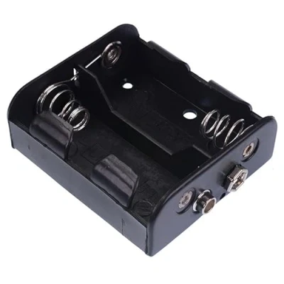 Image of C x 2 Open Style Battery Holder Case With Press Studs