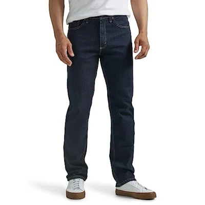Image of Wrangler Men&#039;s Free to Stretch Regular Fit Jean, Rinse Denim, 38W x 29L