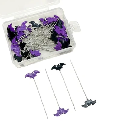 Image of MOONDAME 50/100pcs Dressmaking Pins Embroidery Patchwork Accessories Halloween Bat Sewing Needle Tools Decoration