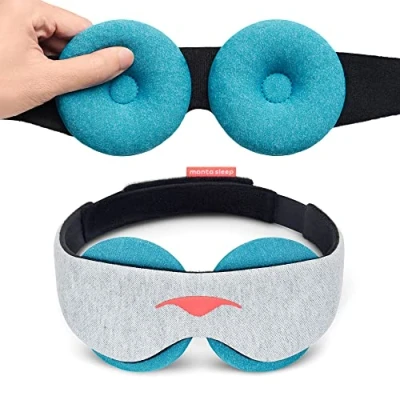 Image of Manta Cool Sleep Mask Blackout Cooling Eye with Zero Pressure, Ceramic Beads Sleeping for Migraine Headaches, Sleeping, Allergies, Puffy Eyes &amp; Sinus Relief