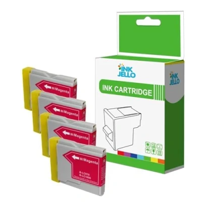 Image of InkJello Compatible Ink Cartridge Replacement for Brother MFC 660CN 665CW 680CN 685CW 845CW 885CW LC970M (Magenta, 4 Pack)