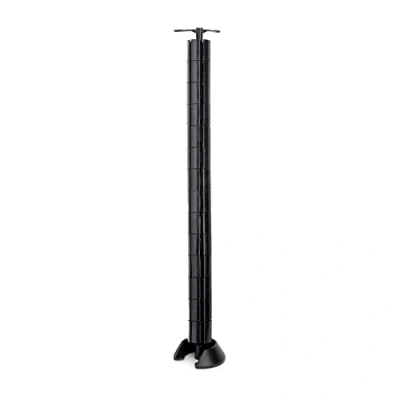 Image of Emuca Flexible Cable Organiser for Desk or Table with Weighted Base in Black Painted Plastic