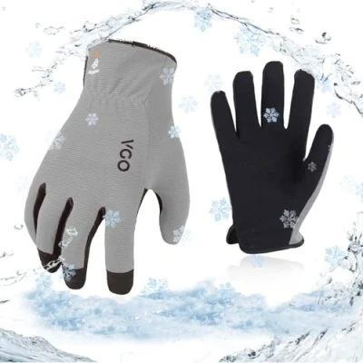 Image of Vgo... 1Pair 5℃/41F Winter Work Gloves, Cold Weather Safety Gloves,Cold Storage or Freezer Glove AL8736FL(Grey,L)
