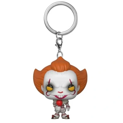Image of Funko Pop! Keychain: It Pennywise (with Balloon) Novelty Keyring Collectable Mini Figure Stocking Filler Gift Idea Official Merchandise Movies Fans Backpack Decor