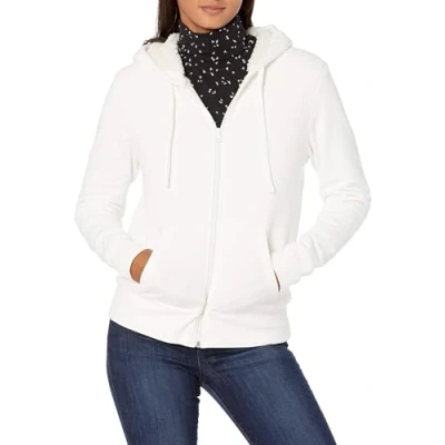 Image of Amazon Essentials Women&#039;s Sherpa Lined Fleece Full Zip Hooded Jacket (Available in Plus Sizes), Off White, XXL