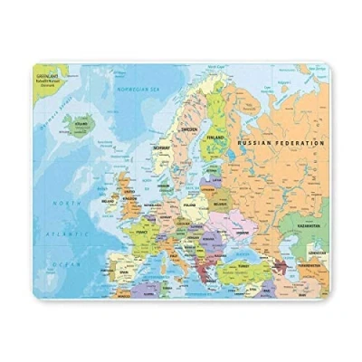 Image of YENDOSTEEN Gaming Mouse pad,Mouse Pad Europe Political Map and Bathymetry Mousepad Non Slip Rubber Mat