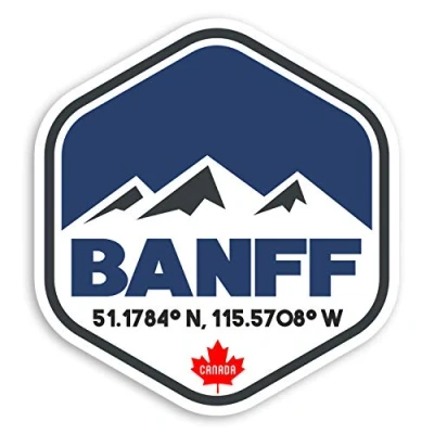 Image of 2 x 10cm Banff Canada Vinyl Stickers Ski Snowboard Travel Luggage Sticker #31221 (10cm Tall)