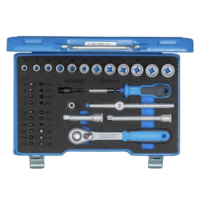 Image of Gedore D 30 KMU 20 Socket Wrench Set 3/8 Inch Pack of 40 in is PH PZ TX XZN