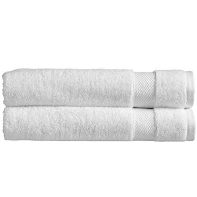 Image of Christy Refresh Bath Towels Set of 2 Quick Dry Tonal and Stylish Soft Plush Large Bathroom Absorbent Shower 100% Cotton 550GSM Machine Washable White