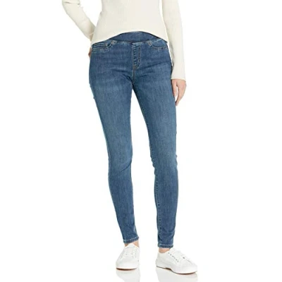 Image of Amazon Essentials Women&#039;s Stretch Pull On Jeggings (Available in Plus Sizes), Medium Wash, 18 Short