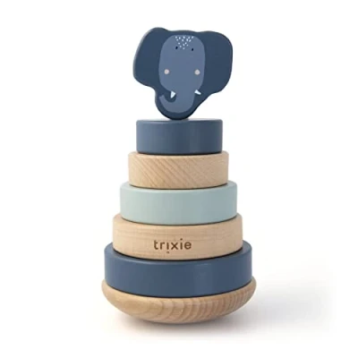 Image of Trixie Mrs. Elephant Stacking toy Baby FSC Certified Wood 12m+