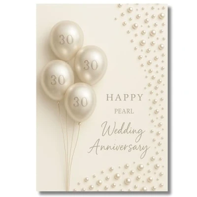 Image of LimaLima 30th Wedding Anniversary Card Pearl Gift For Couples Husband &amp; Wife