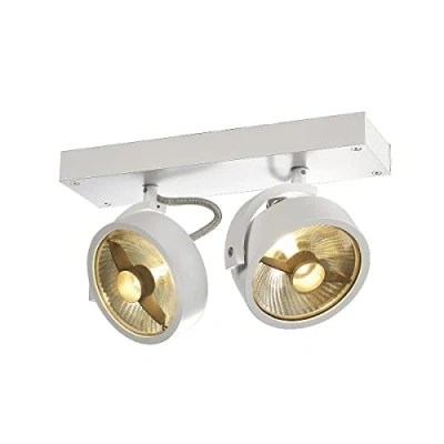 Image of SLV Surface Mounted Wall and Ceiling Light, Aluminium, 75 W, White