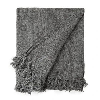 Image of Emma Barclay Throw Blanket For Sofas Bed Extra Large Soft Chenille Throws Settees In Charcoal Fleece Blankets Darcy Collection 50&quot; x 60&quot; (127cm 152cm)