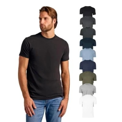 Image of True Classic Mens T Shirts Short Sleeve Crew Neck Plain Novelty Shirt for Men, Pack of 9, Variety, 3XL
