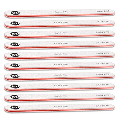 Image of New* JND Professional Salon Grade Double Sided Emery Board Nail Files Buffer Polisher Natural Manicure Pedicure Acrylic Gel Nails (10Pack) (240/240)