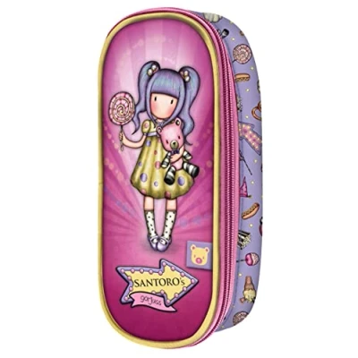 Image of Safta Unisex Kid&#039;s Gorjuss Fairground Zipper Pencil Case First Prize 10X23X6Cm, multicoloured, M