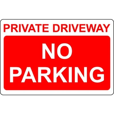 Image of Private driveway no parking sign 3mm Aluminium (400mm x 300mm)