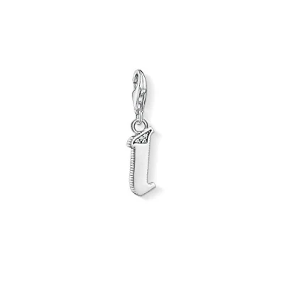 Image of Thomas Sabo Women Charm Pendant Letter A Z Club Blackened 925 Sterling Silver, I