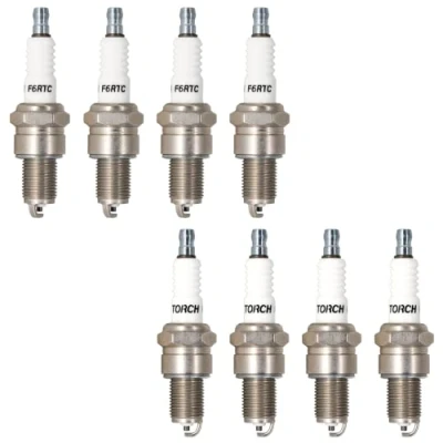 Image of TORCH 8pcs F6RTC Spark Plug Repalce for N GK BPR6ES Plug,for Bos ch WR6DC WR7DC Cham pion RN9YC RN10YC Den so W20EPR U,for MTD 951 10292/751 10292,OEM