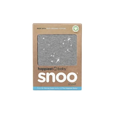 Image of Happiest Baby SNOO Bassinet Fitted Sheet 100% Organic Cotton Nursery Bedding Fits Sleeper Crib Mattress (Graphite Galaxy)