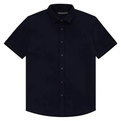 Image of French Connection Pique Oxford Shirt Large (Blue)