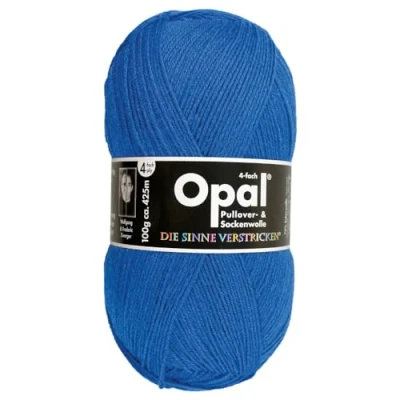 Image of Frida&#039;s Wollhaus Opal 100 g Plain 4 Ply Sock Yarn Stockings Knitting Felt Free Wool 35 Colours (5188 Blue)