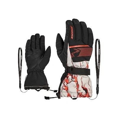 Image of Ziener Men&#039;s Gentian Ski Gloves/Winter Sports Waterproof, Long Cuff, Cliff Print, 10