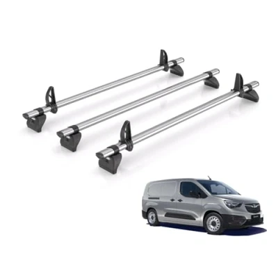 Image of Rhino Roof Rack for Vauxhall Combo 2018+ [Only Fits Long (L2) Wheelbase Models] 3 Bars + Loadstops GC3FL/KLS2