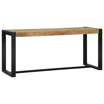 Image of vidaXL Bench 100x35x45 cm Solid Rough Wood Mango