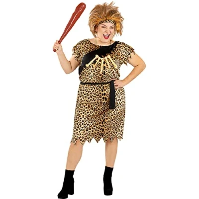 Image of Funidelia Cave Girl costume for woman size XL Caveman, Stone Age, Prehistoric Brown Costumes adults fancy dress &amp; props Halloween, carnival parties