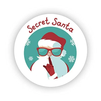 Image of stika.co Secret Santa Christmas Stickers Pack of 72 Self Adhesive Labels Fun Holiday Gift Tags for Stationery and Party Gifts