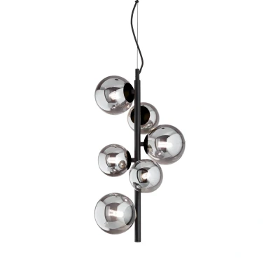 Image of Perlage 6 Light Globe Pendant Ceiling Black