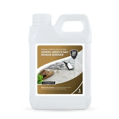 Image of ECOPROTEC Cement, Grout &amp; Salt Residue Remover Paving, Porcelain Stone Rapid Action Concentrated Cleaner for External Use (1 Litre)